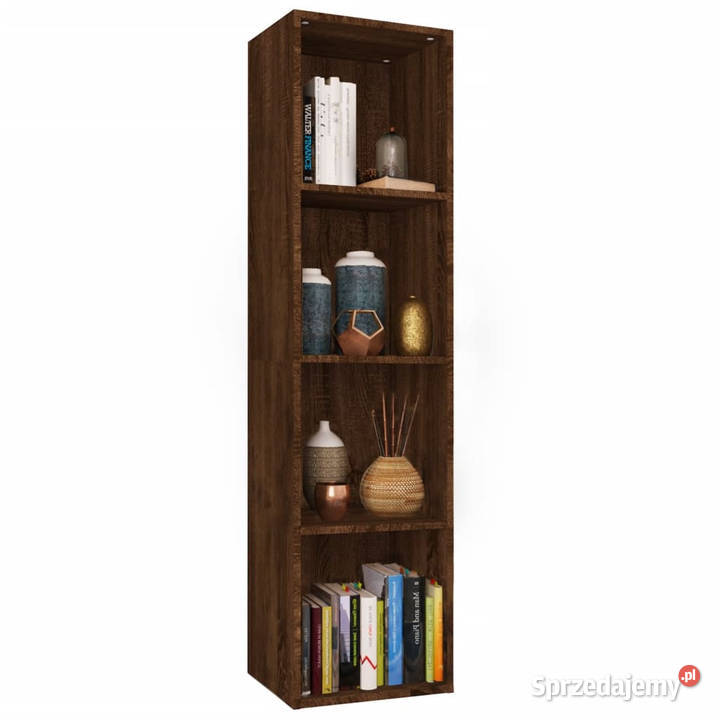 Regał na książkiszafka RTV brązowy dąb 36x30x143 Meble sprzedam