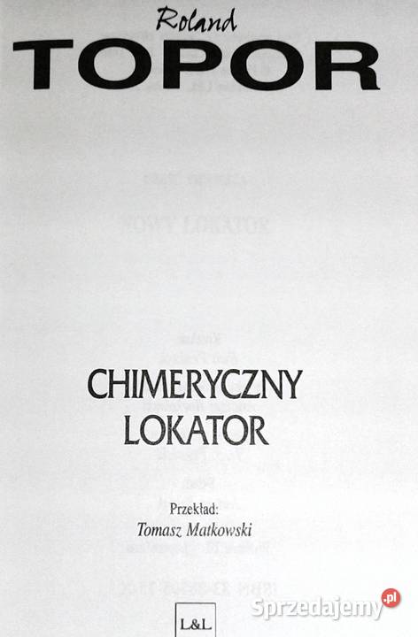 Chimeryczny lokator Roland Topor Rok wydania 2000 Chełm