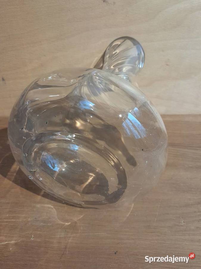 Stary szklany wazon wazonik zabytek PRL retro Dąbrowa Górnicza