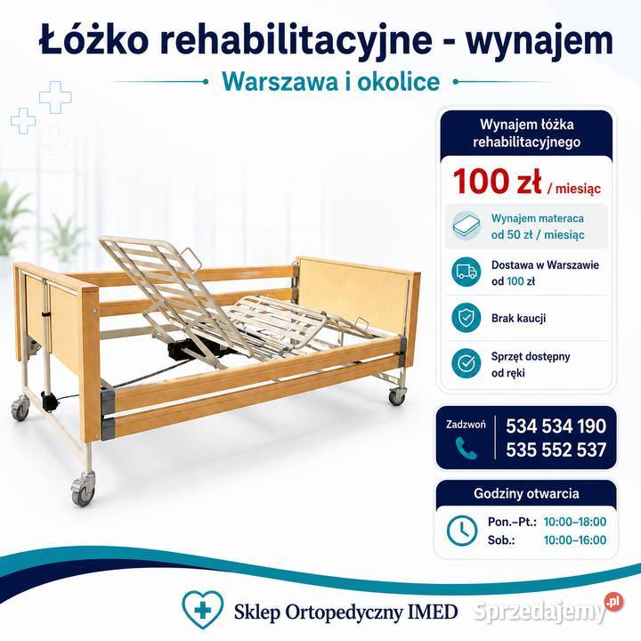 Łóżko Rehabilitacyjne z Materacem Wynajem Warszawa