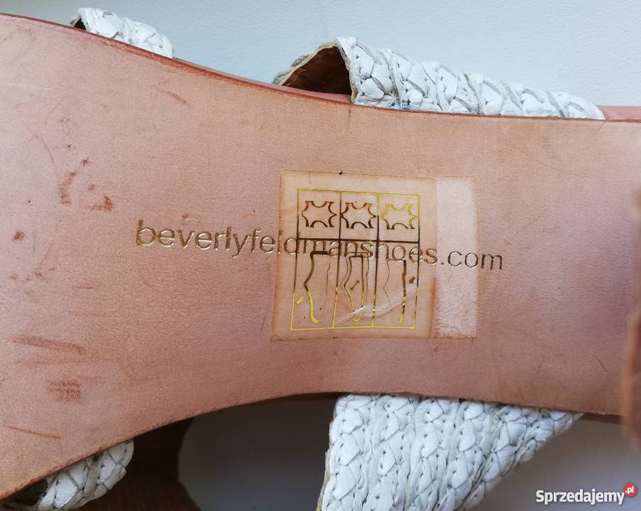 skórzane sandały klapki Beverly Feldman glamour sprzedam