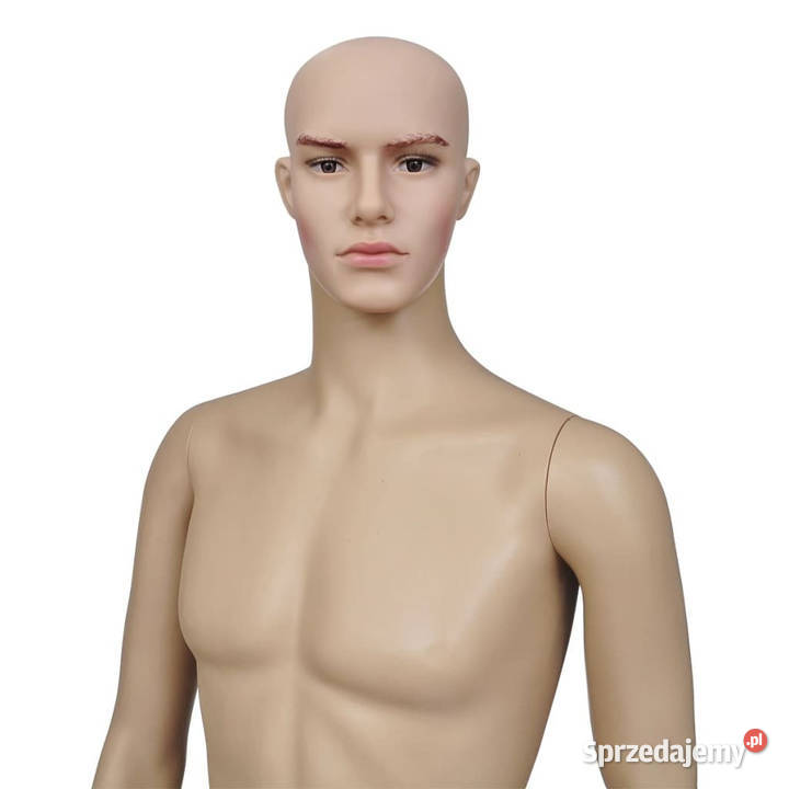 MANEKIN MĘSKI BEŻOWY 187 SZKLANA PODSTAWA
