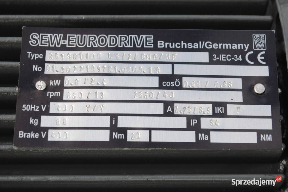 Motoreduktor dwubiegowy 0824kw 1340obr z Kargowa