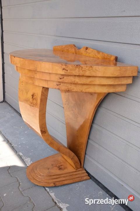 Drewniany Stolik Kawowy Styl Art Deco Konsola Kraków