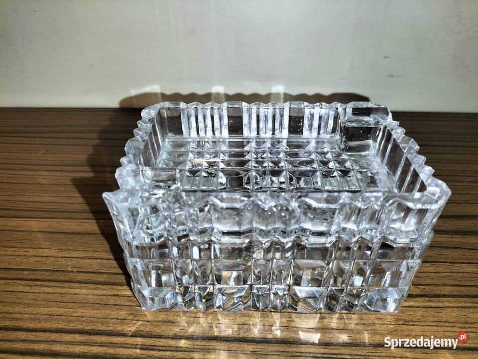 PIĘKNA KRYSZTAŁOWA popielnica papierośnica z Antyki Wrocław