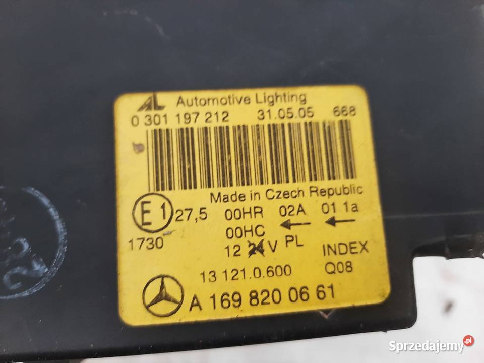 Reflektor lampa przednia prawa A klasa W169 Lampy przednie