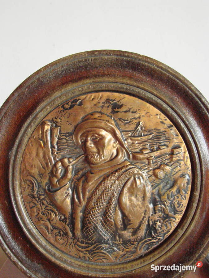 Rybak miedzioryt na desce Pruszcz Gdański