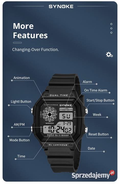 Zegarek męski cyfrowy Synoke elektroniczny Gorzów Wielkopolski