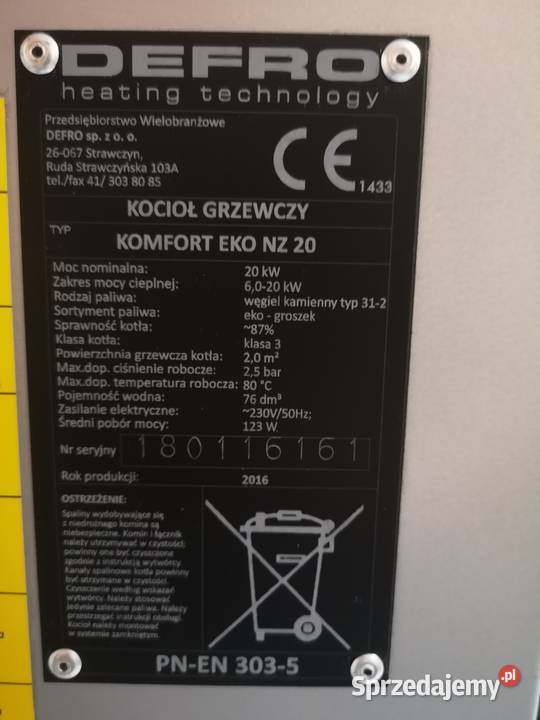 Defro komfort eko nz 20kW na gwarancji stal