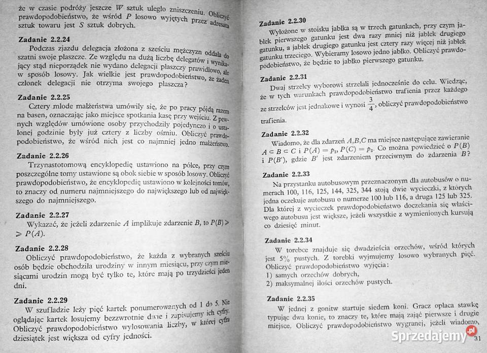 Zbiór zadań z kombinatoryki i rachunku Rok wydania 1983 Chełm