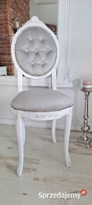 Stylowe krzesło krysztalki Schabby Chic Ludwik 34cm Szczecin