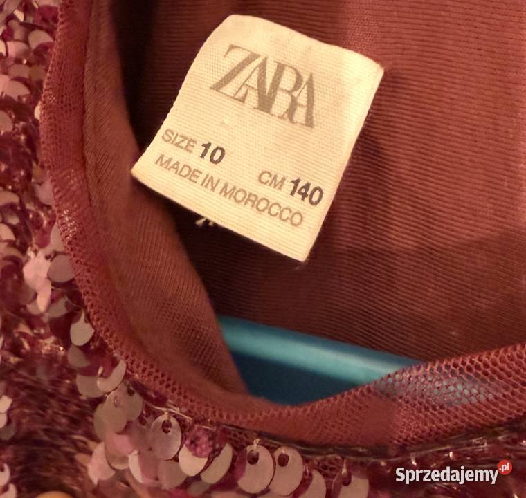 Dziewczęca purpurowa sukienka w cekiny ZARA