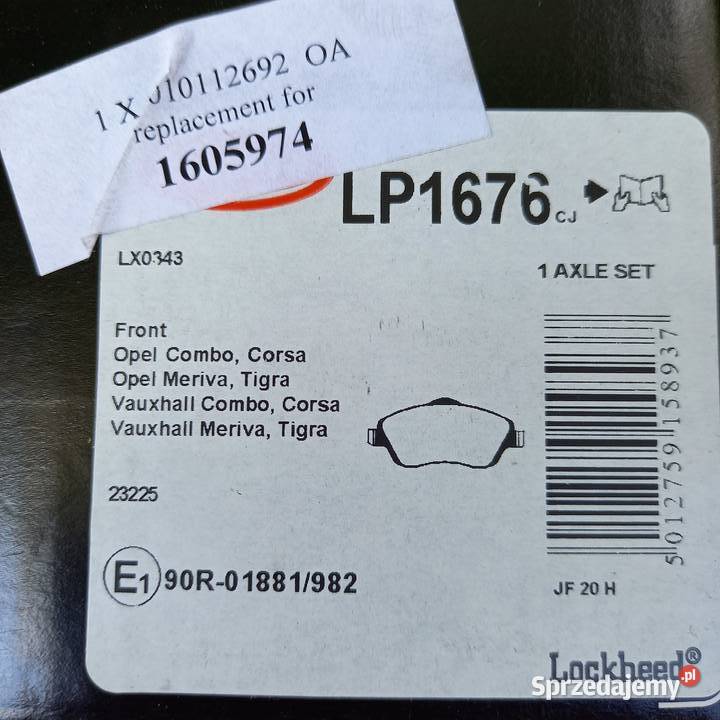 LP 1676 Klocki hamulcowe przód Kraków