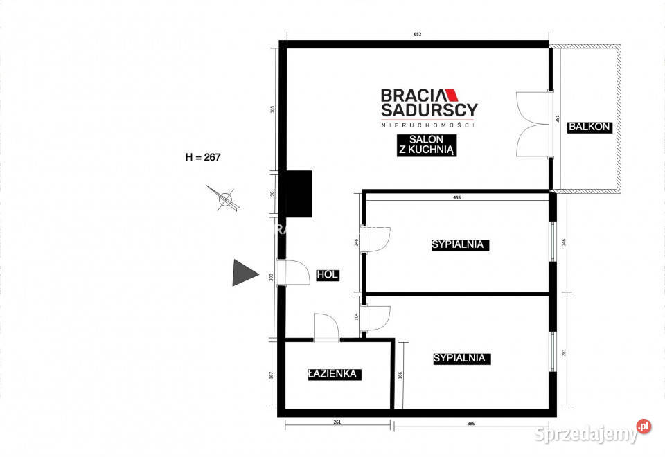 Mieszkanie Kraków 56m2 3 pokoje 17642zł/m2 małopolskie
