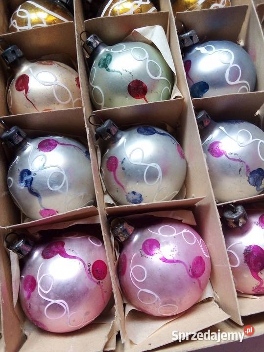 stare szklane bombki vintage PRL Częstochowa