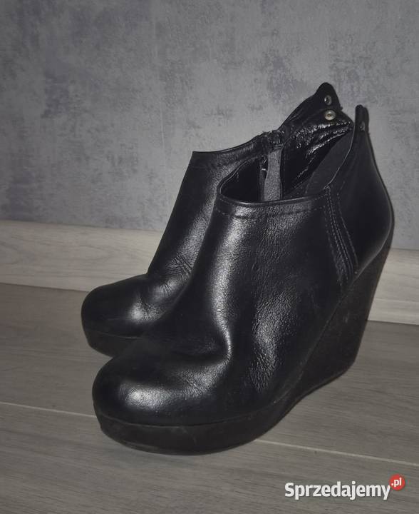 Botki damskie koturny czerń 36 łódzkie Łódź
