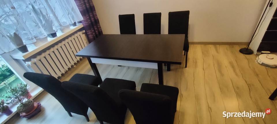Stół rozkładany 120160x80 6 krzeseł solidny i 77cm Stoły z krzesłami łódzkie