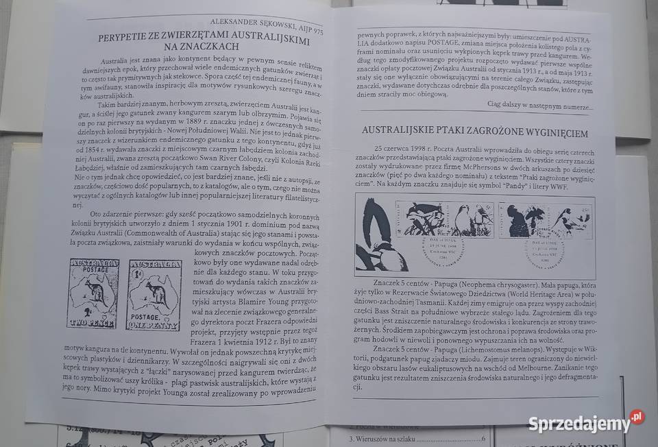 Kwartalnik Filatelista Kaliski rocznik 1998 2 x Koźminek sprzedam