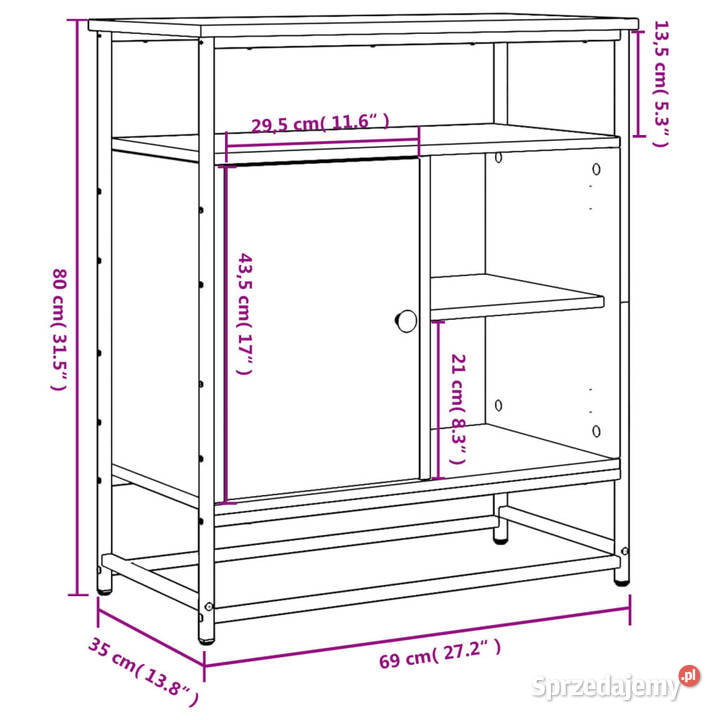 Szafka czarna 69x35x80 materiał drewnopochodny Warszawa