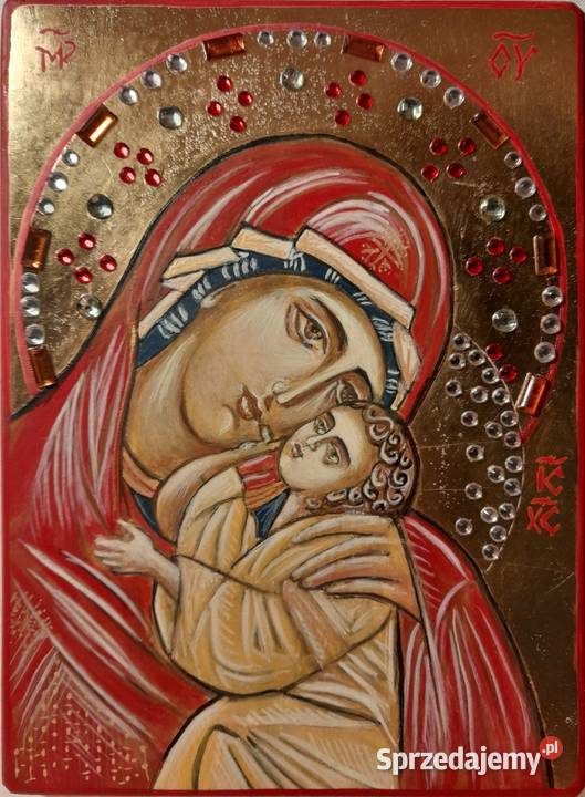 Madonna Czuła ikona pisana 20 x 15 Szczecin sprzedam