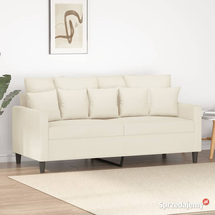 Sofa 2osobowa kremowy 140 tapicerowana aksamitem Warszawa