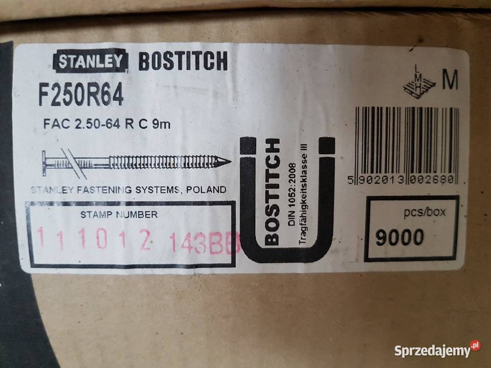 Gwoździe pierścieniowe STANLEY BOSTITCH F250R64