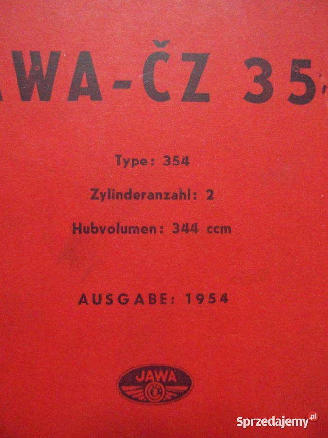 jawa 350 jawa 354 katalog czesci oryginał 1954 Poznań sprzedam