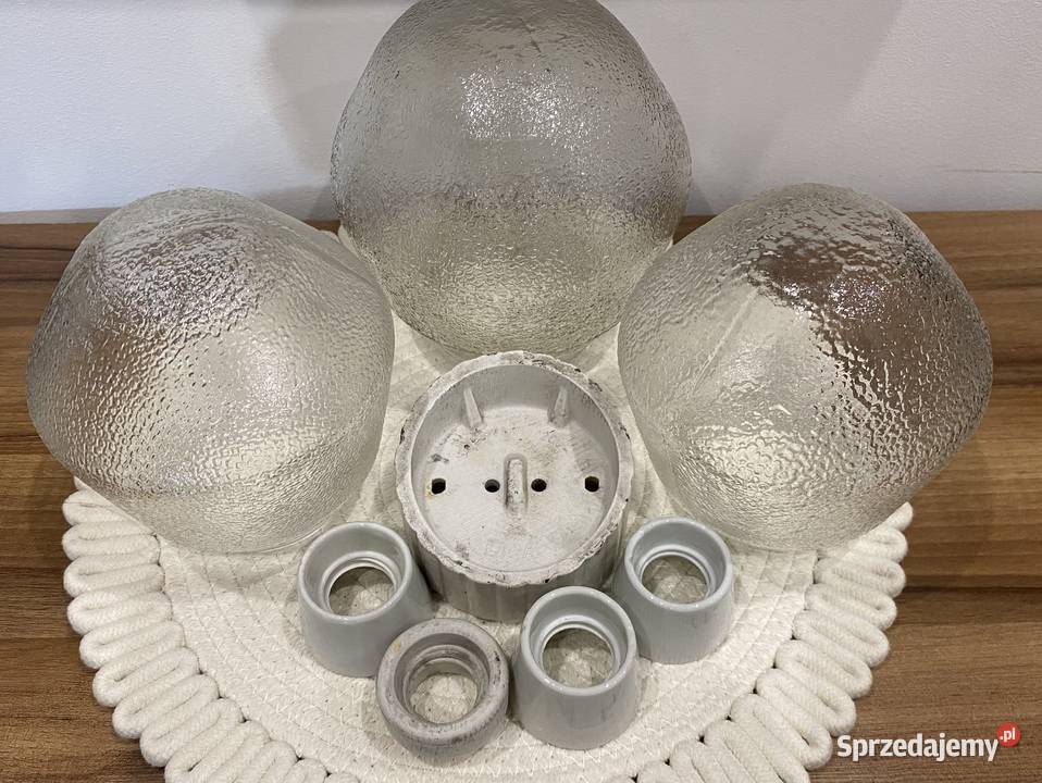 Szklane klosze i ceramiczne oprawy PRL podlaskie sprzedam