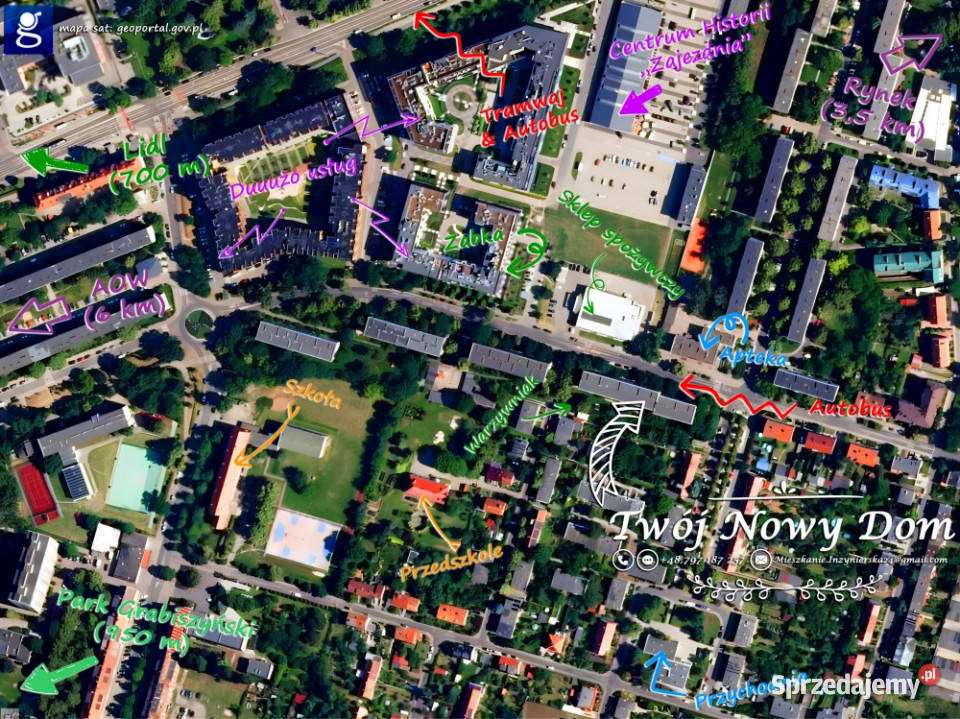 Unikat 614m na zielonym Grabiszynku 1 piętro internet