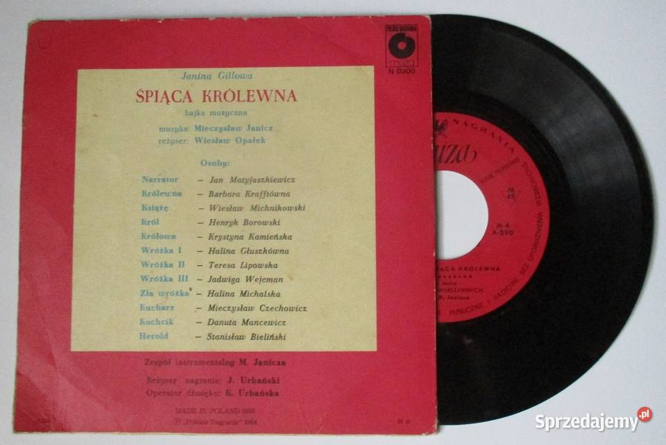 Śpiąca Królewna bajka muzyczna JGillowa płyta