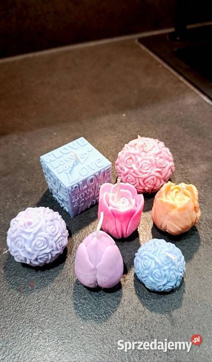 Świece sojowe ręcznie robione Komplet 7 sztuk Gubin