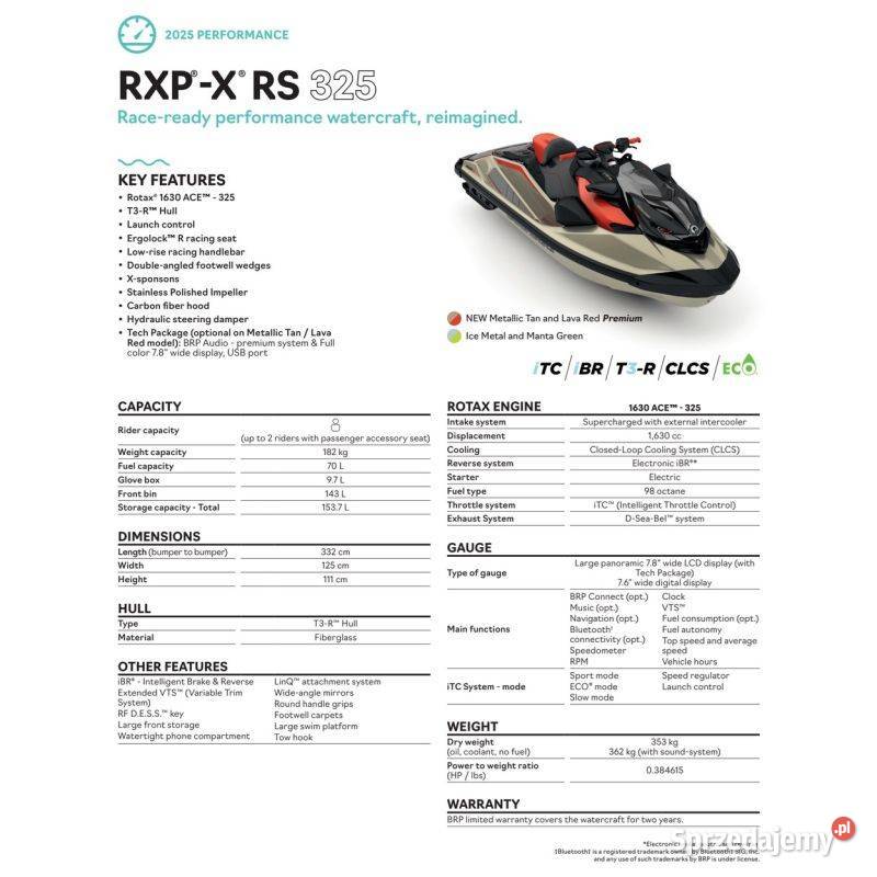 skuter wodny BRP SEADOO RXPX RS 325 TECH PACKAGE małopolskie Nowy Sącz sprzedam