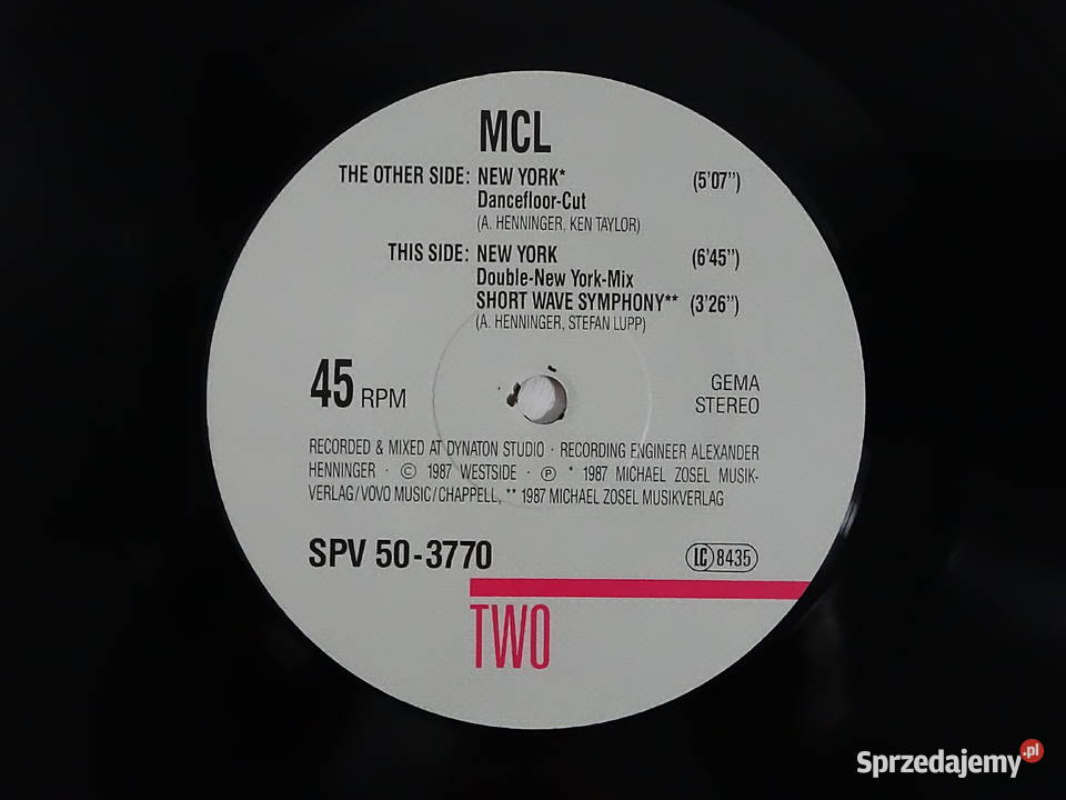 Płyta Winylowa 12 MCL York 1987 Stan Biłgoraj