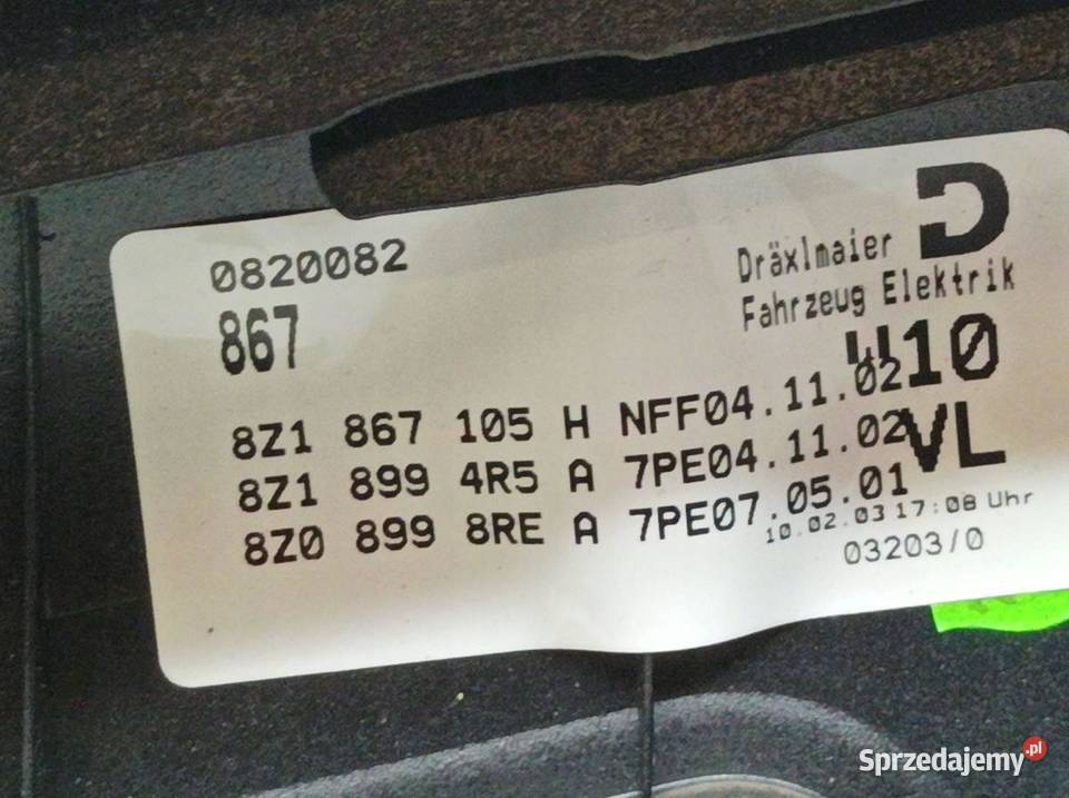 TAPICERKA BOCZEK LEWY KIEROWCY Audi A2 I świętokrzyskie