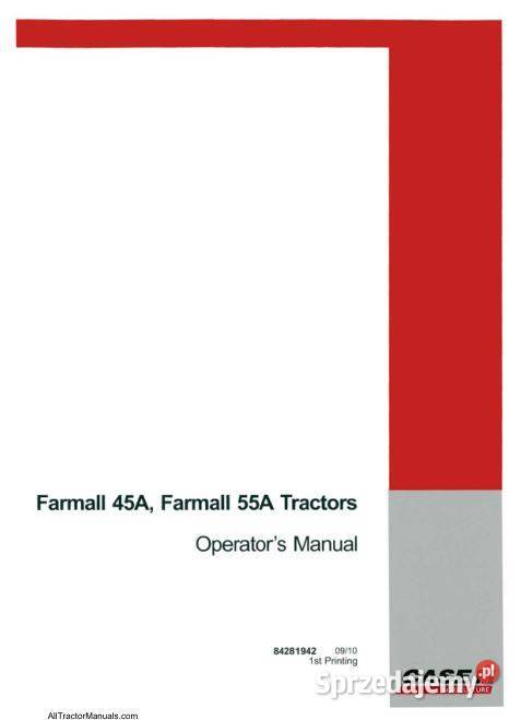Case Farmall 45A Farmall 55A instrukcja obsługi świętokrzyskie Kielce sprzedam