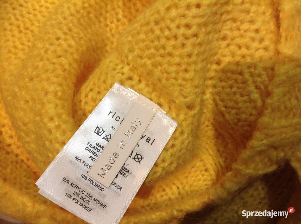 Sweter Żółty Moherowy Rich Royal S Wełna Moher Nowa Sól