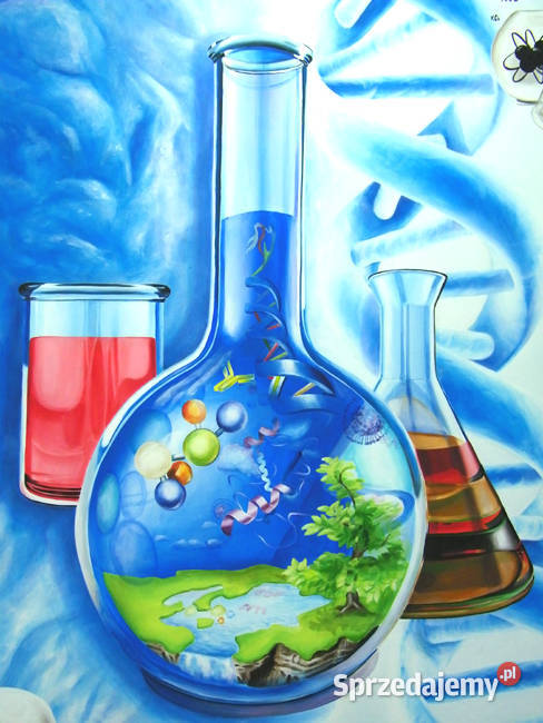 Mural malowany na ścianie graffiti reklama Łódź