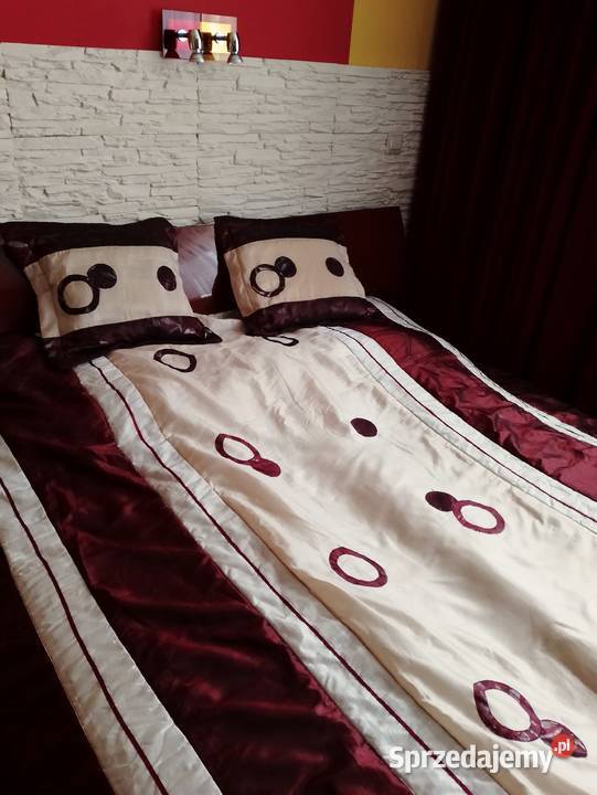 CUDNA narzuta 220x240 2 poszewki beż bordo WYS beżowy Łapy