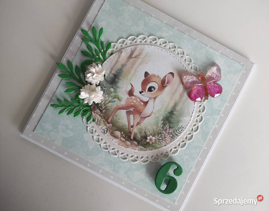 Kartka ręcznie robiona na urodziny urodzinowa z Łódź