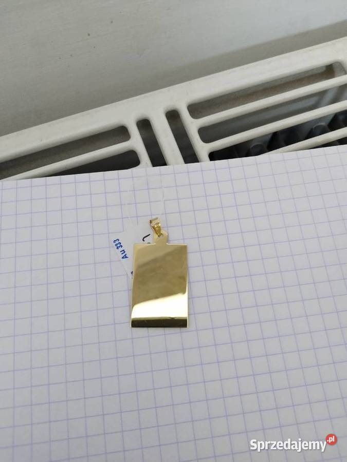 Złota Nowa zawieszka prostokąt bez wzoru pr333 Wałcz