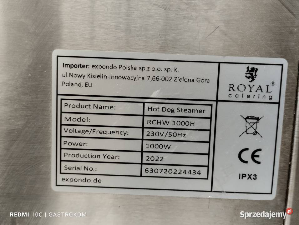 Podgrzewacz do hot dogów i parówek Royal Wrocław