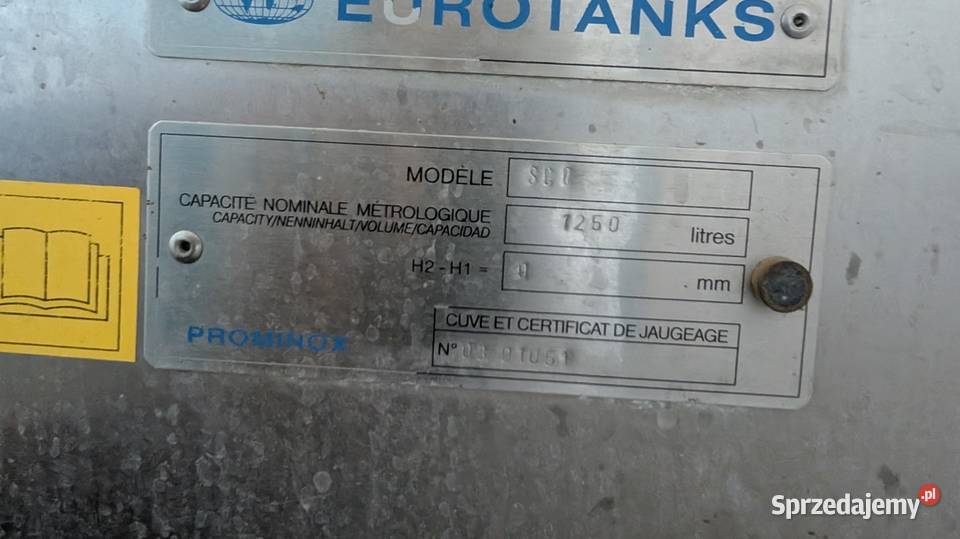Zbiornik na mleko firmy Eurotanks Augustów