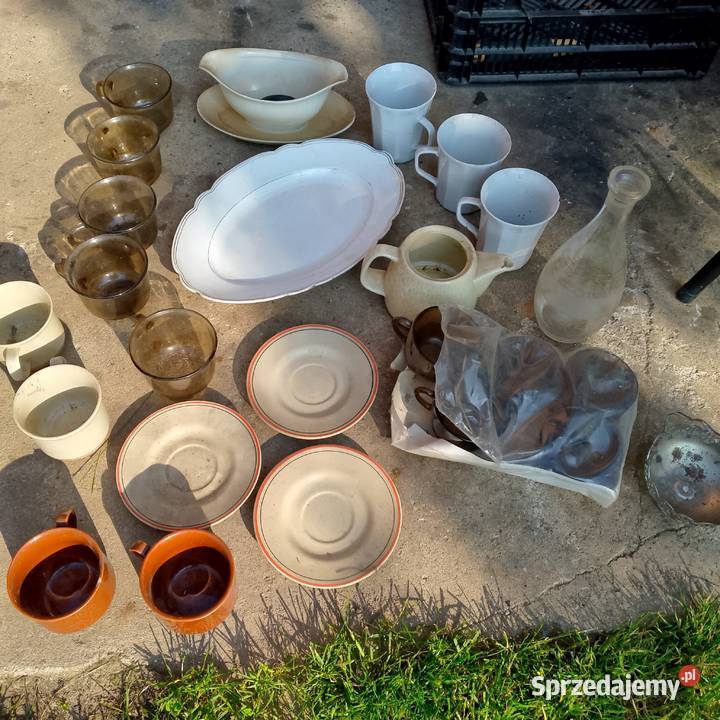 porcelana talerze kubki brązowy Międzychód