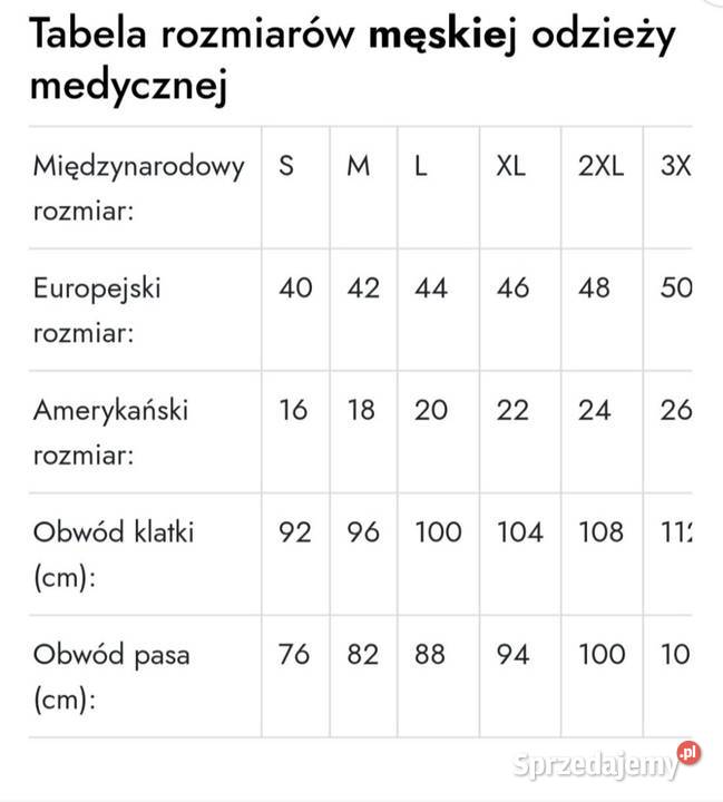 Uniform medyczny unisex xxl granatowy Nowy Wilamów-Parcela