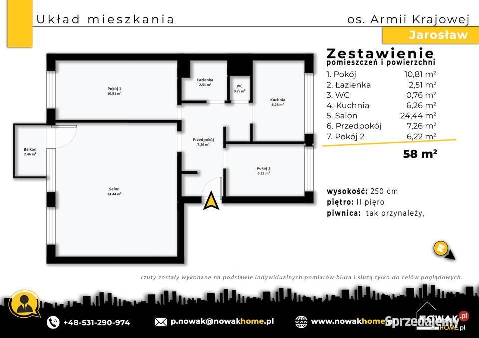 Mieszkanie 58 m Os Armii Krajowej 8 Jarosław 3 2 piętra podkarpackie