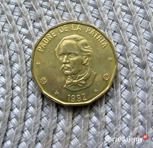 Dominikana 1 Peso 1992r DUARTE na portrecie Kalisz