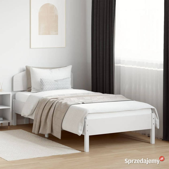 Rama łóżka bez materaca biała lite drewno 81cm sprzedam