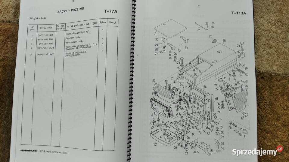 Katalog części ciągnik rolniczy Ursus 45124514 Pozostałe Lublin