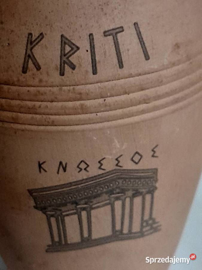 Gliniany wazon z korkiem amfora grecka pamiątka Dąbrowa Górnicza