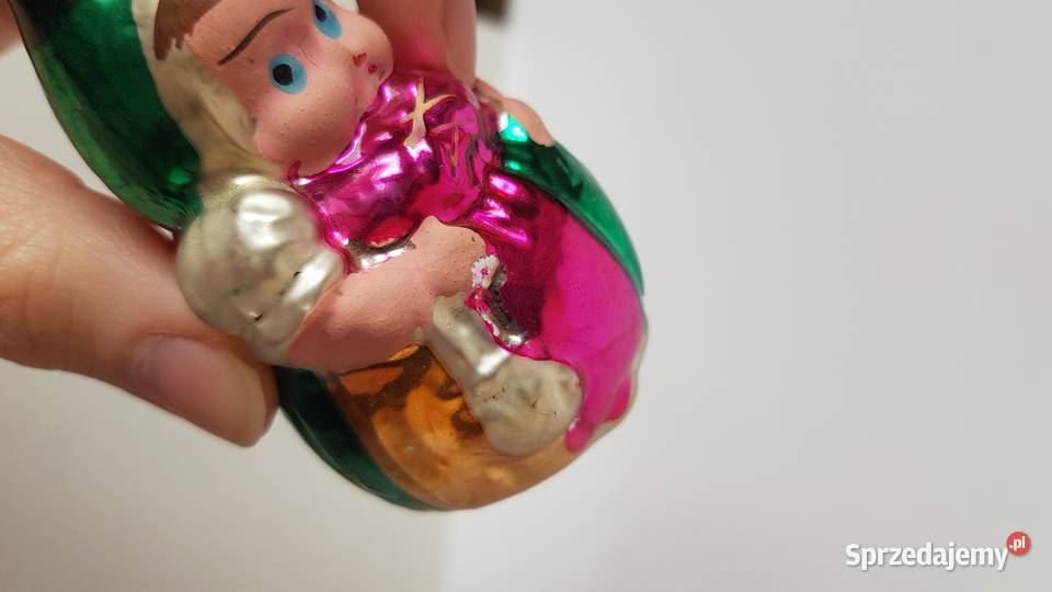 Bombka x3 Babuszki łowiczanki i Mikołaj stare Dąbrowa Górnicza